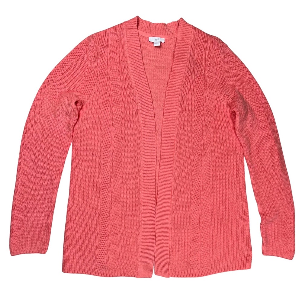 New‎ J Jill Cardigan Women XS Cactusflower Cotton Open Front Ribbed Knit Sweater